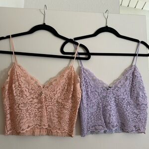 Pair of Express lace crop tops size M